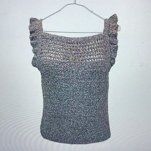Madewell Womens Ruffled Crochet Sweater Tank- Small